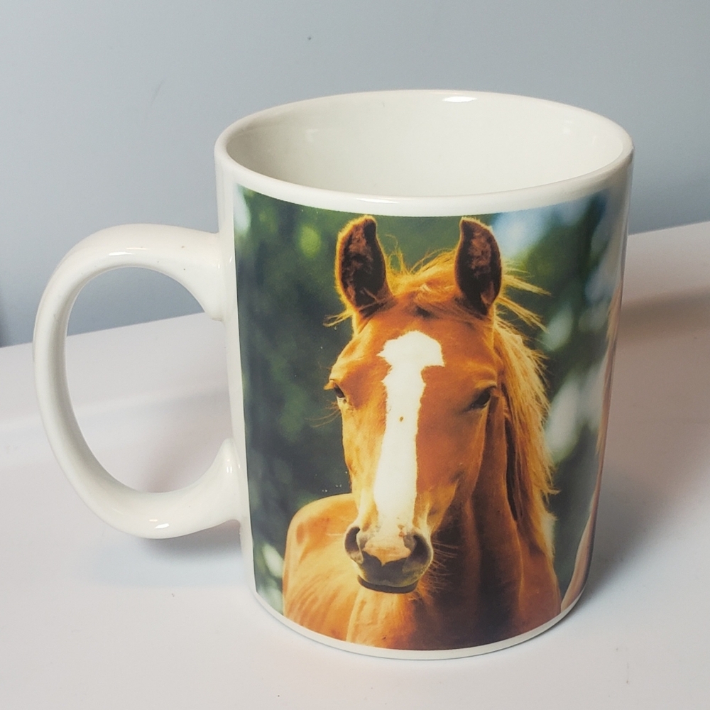 P. Graham Dunn Porcelain Mug with Horses
